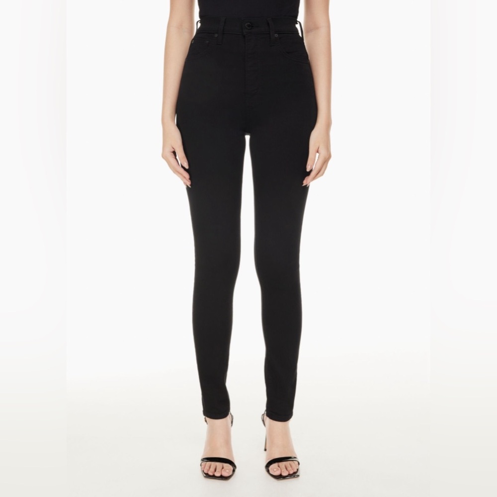 Aritzia Denim Forum The Lola Super High Rise Skinny Black Jeans, NEW, size 23